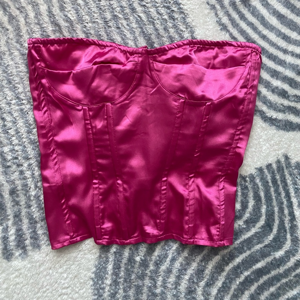 Nasty Gal | S/6 | Hot Pink Satin | Strapless Corset
